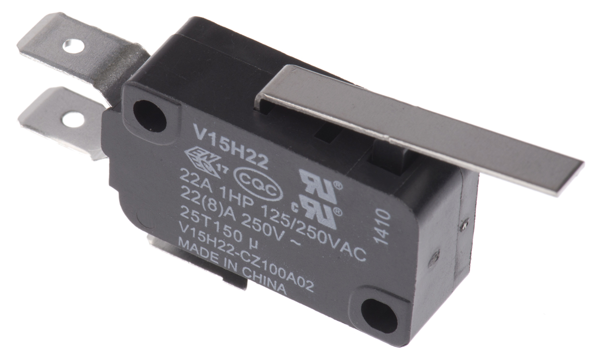 Honeywell Leaf Lever Micro Switch, Quick Connect Terminal, 22 A @ 250 V ac, SPDT, IP67