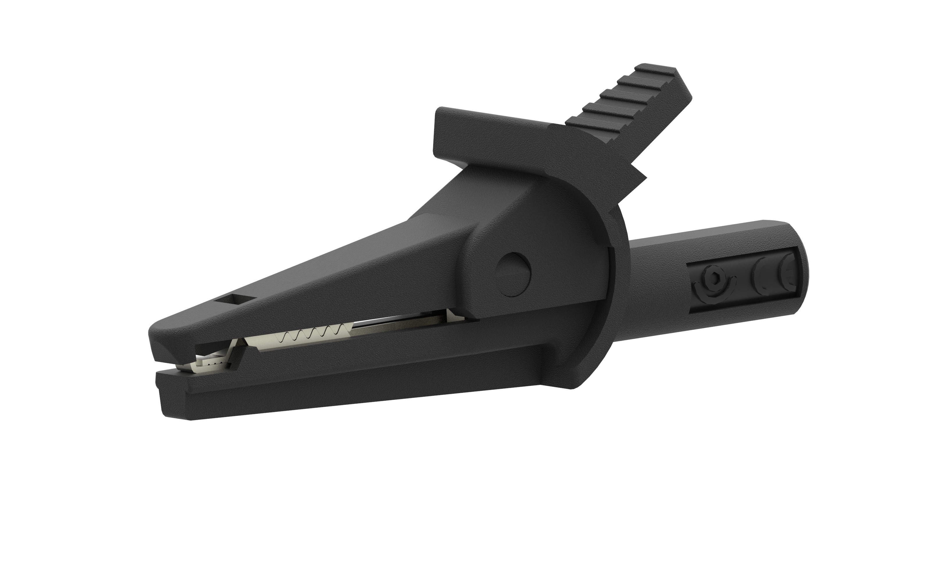 Electro PJP Alligator Clip, Nickel Plated Brass Contact, 10A, Black
