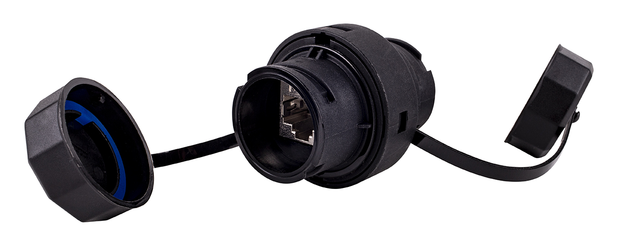 AXINDUS I4TCOUP Series Female/Female RJ45 Field Coupler, Tool-less Cable Mounting, Cat6EA Straight