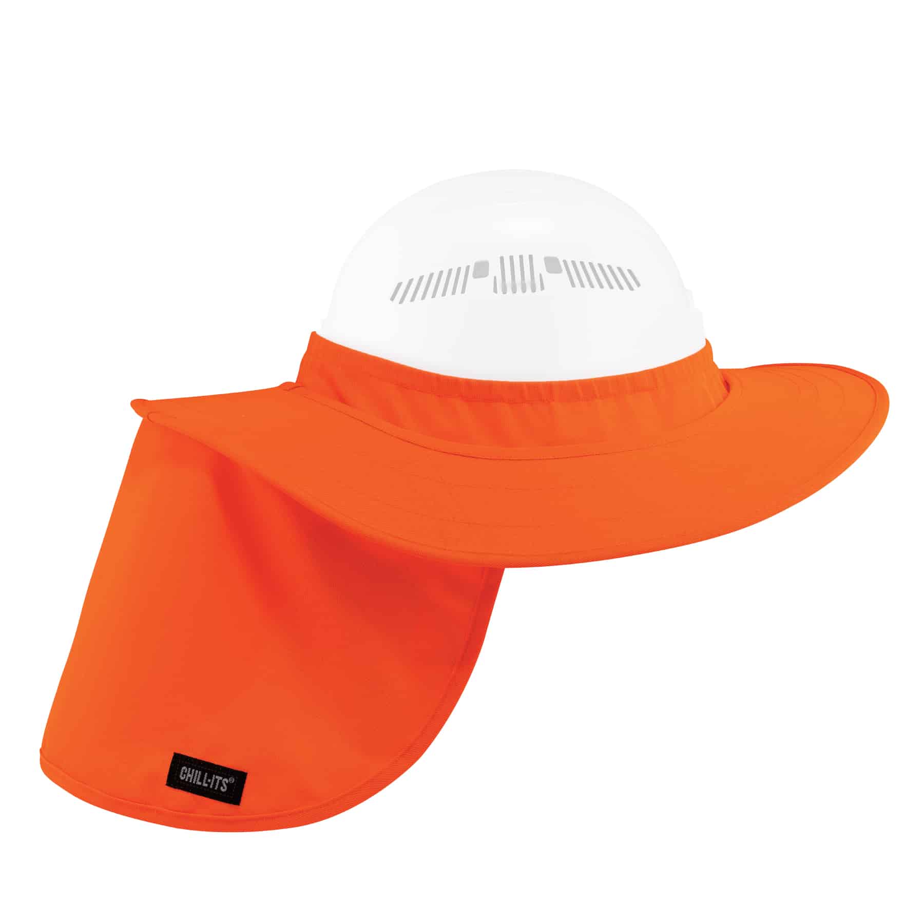 Ergodyne 100% Polyester Orange Hard Hat Neck Guard, Hard Hat