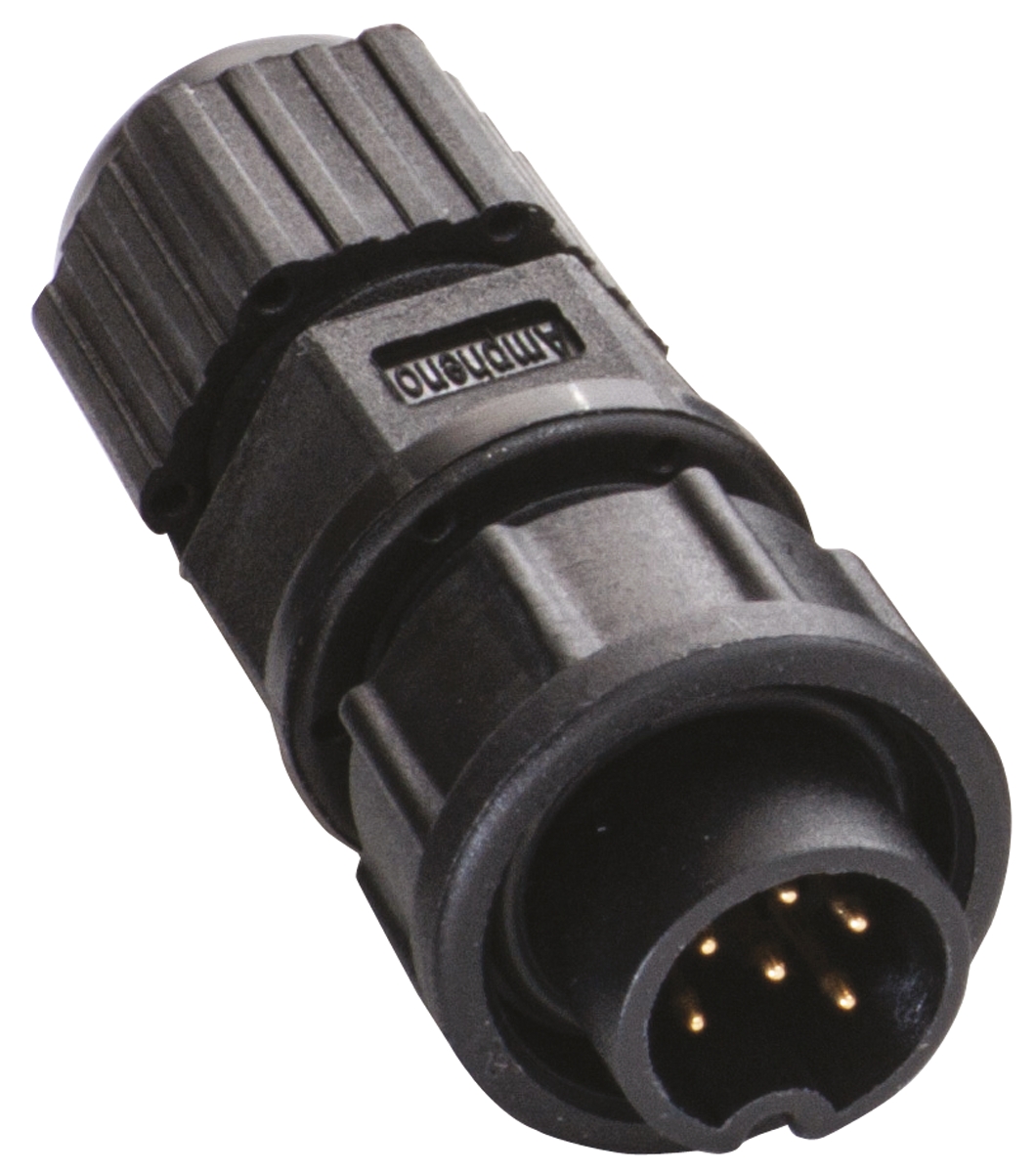 Amphenol Industrial Circular Connector, 6 Contacts, Cable, Standard Connector, Plug, Male, IP67, Ceres Series