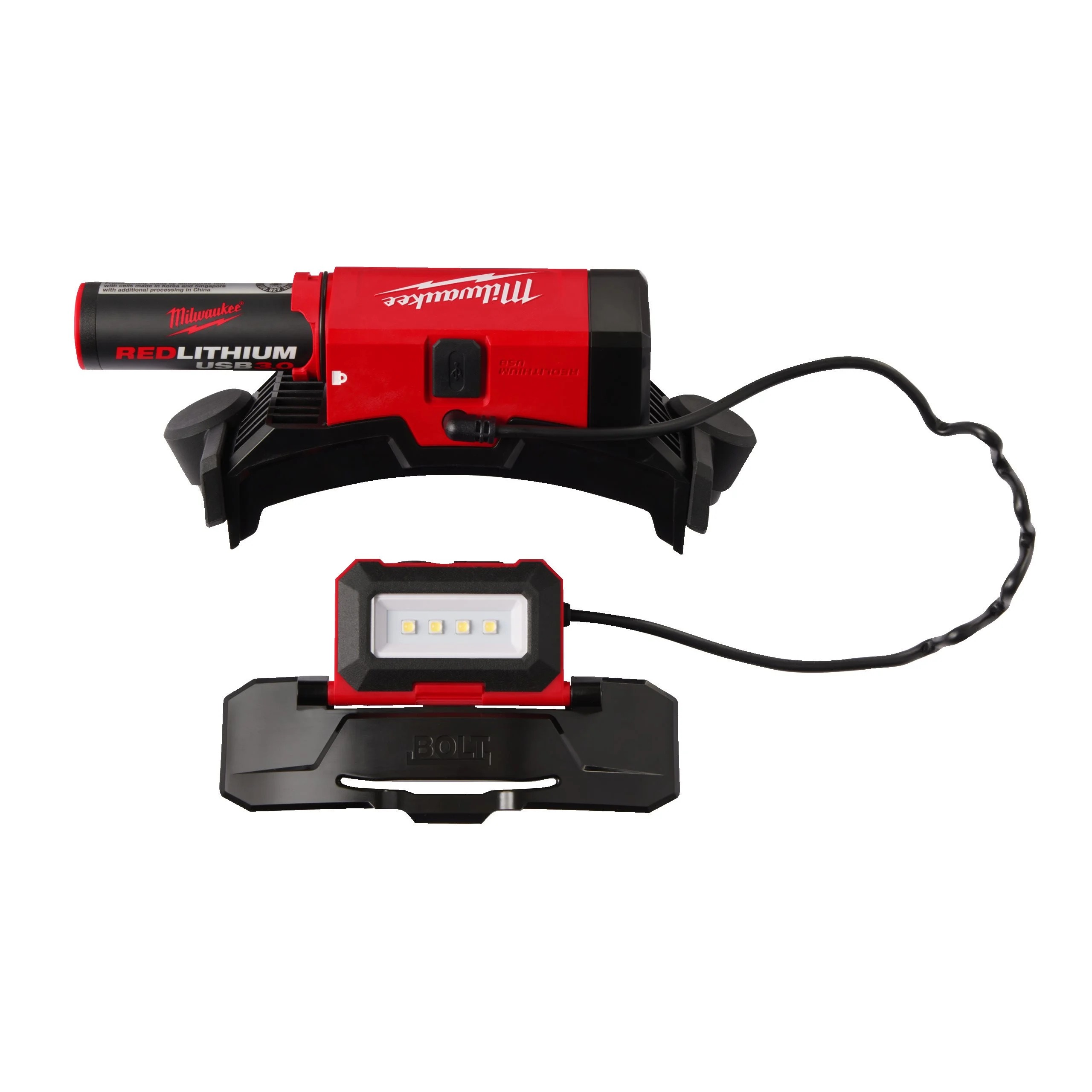 Milwaukee Headlamp L4 BOLTHL Head Torch 600 Lumens, BOLT Range