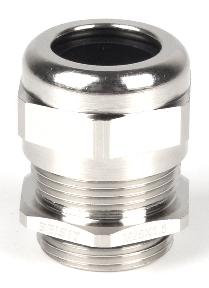 RS PRO Metallic Nickel Plated Brass Cable Gland, M25 Thread, 9mm min., 16mm max., IP68