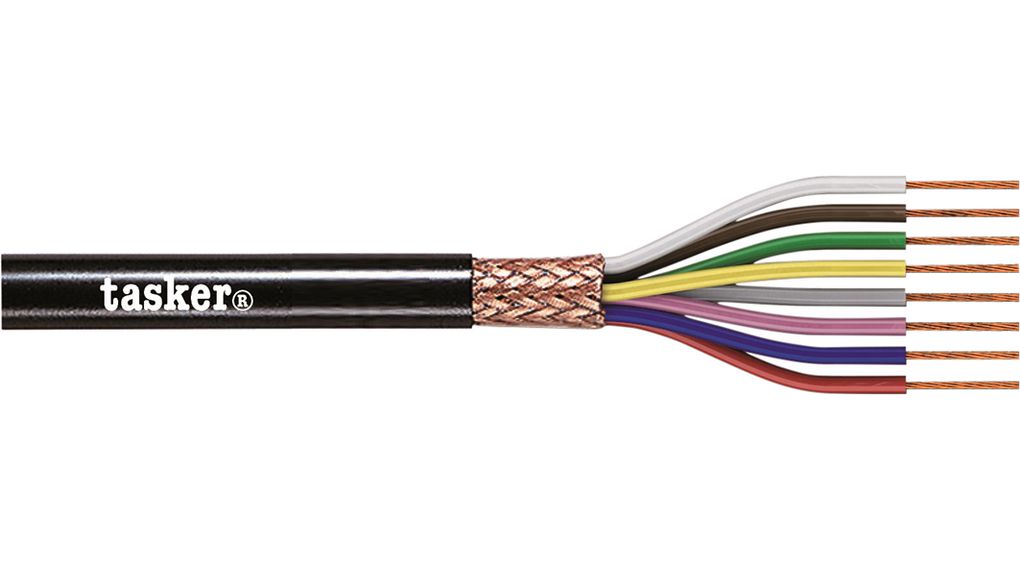 Tasker Multicore Industrial Cable, 0.25 mm², Screened, 100m, Shielded Cable