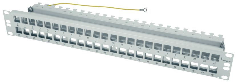 Telegartner Telegartner Data Series Cat5e, Cat6, Cat6a 48 Port RJ45 Patch Panel Shielded, Unshielded 1U Light Grey