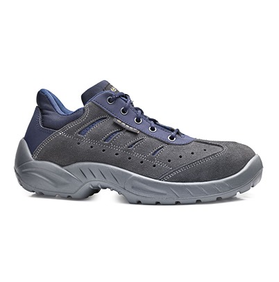 BASE B0163 Men, Women Grey/Blue Steel Toe Capped Safety Shoes, UK 12, EU 47