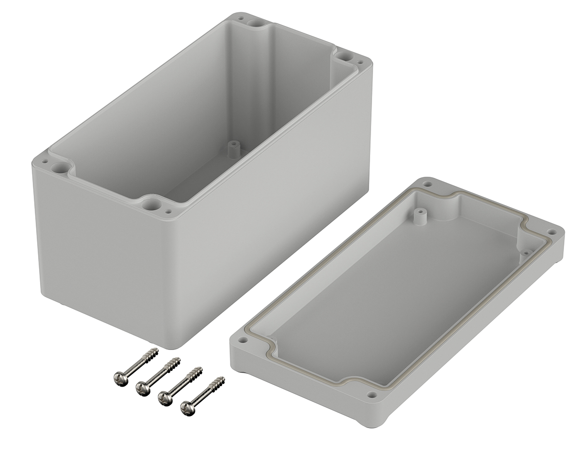 Bopla Euromas II Series Light Grey Polycarbonate Enclosure, IP65, Light Grey Lid, 160 x 80 x 87mm