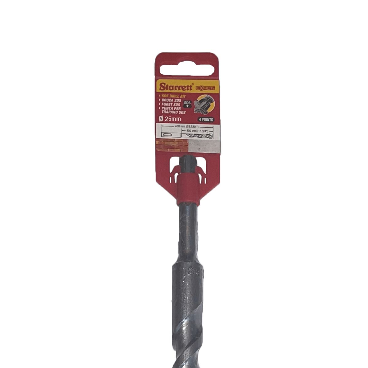 Starrett SDS Drill Set Series Carbide Tipped SDS Plus Drill Bit, 25mm Diameter, 460 mm Overall