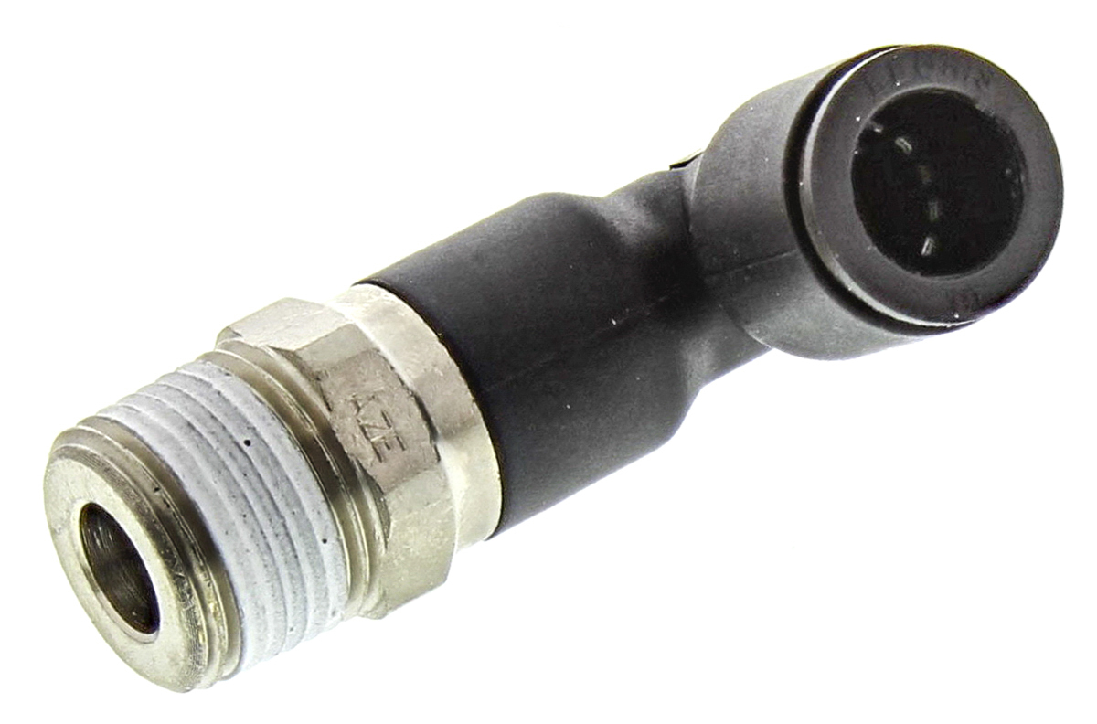 Legris LF3000 Series Elbow Threaded Adaptor, R 3/8 Male to Push In 10 mm, Threaded-to-Tube Connection Style