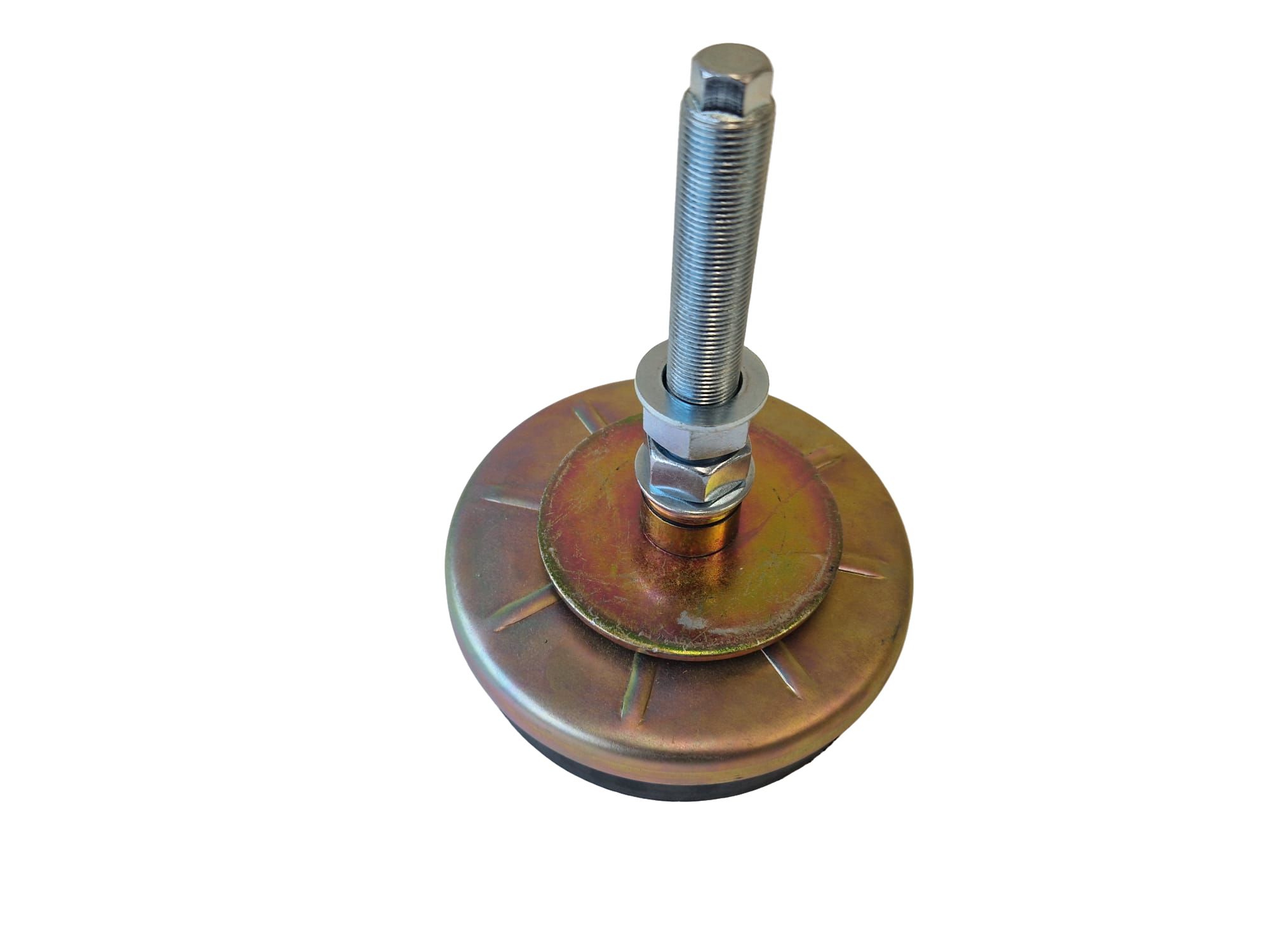 Serious 20mm 160mm Dia. Natural Rubber Levelling Adjustable Foot, 4000kg Static Load Capacity