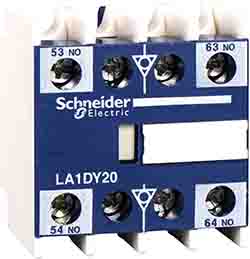 Schneider Electric Auxiliary Contact Block, 2NO, DIN Rail Mount, TeSys D LA1D