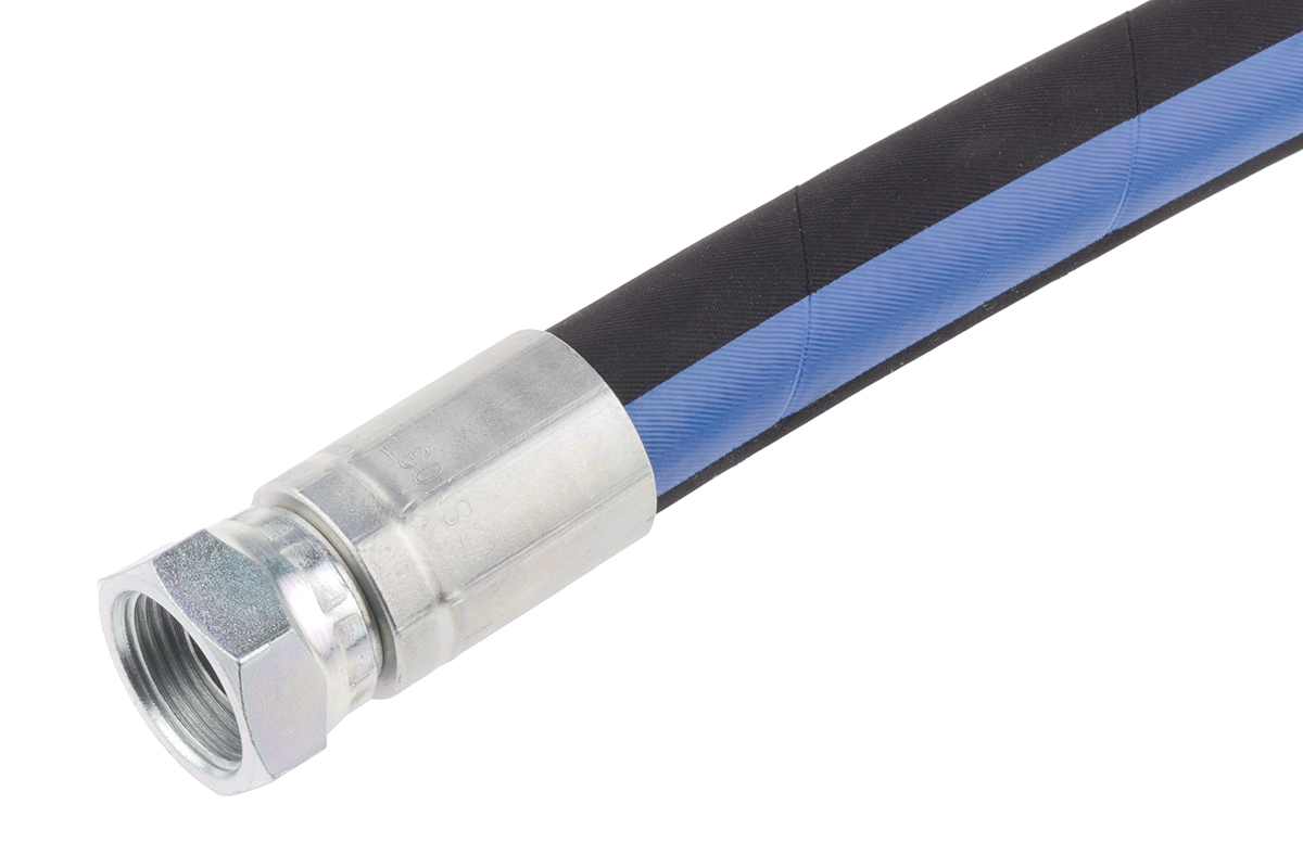 RS PRO 454mm Synthetic Rubber Hydraulic Hose Assembly, 215bar Max Pressure
