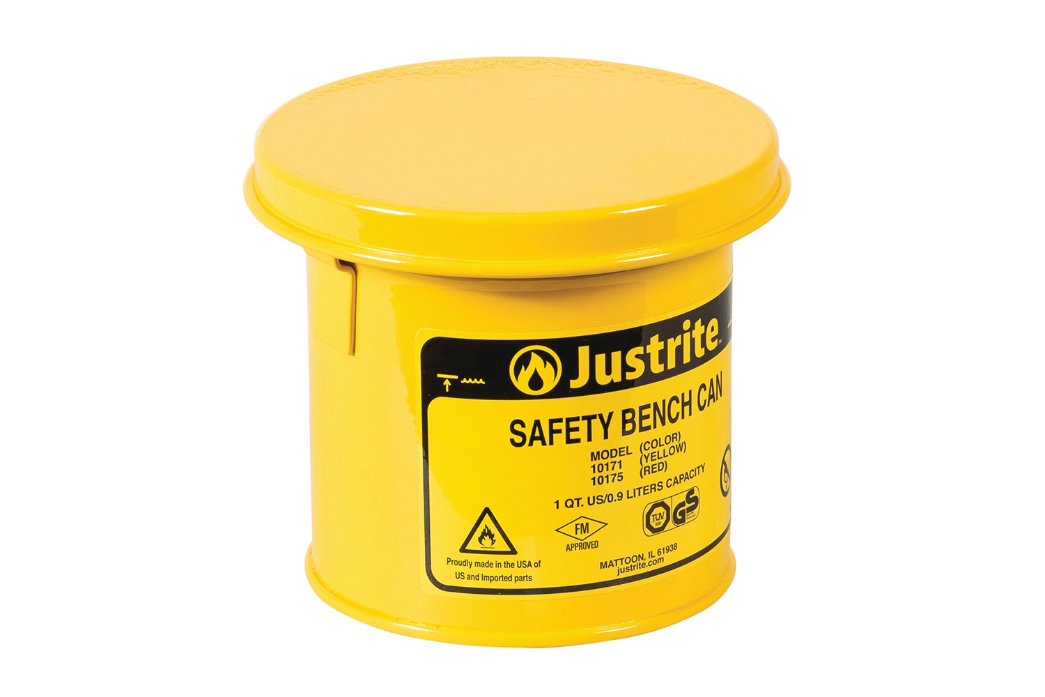 Justrite Steel Safety Bench Can, 1L