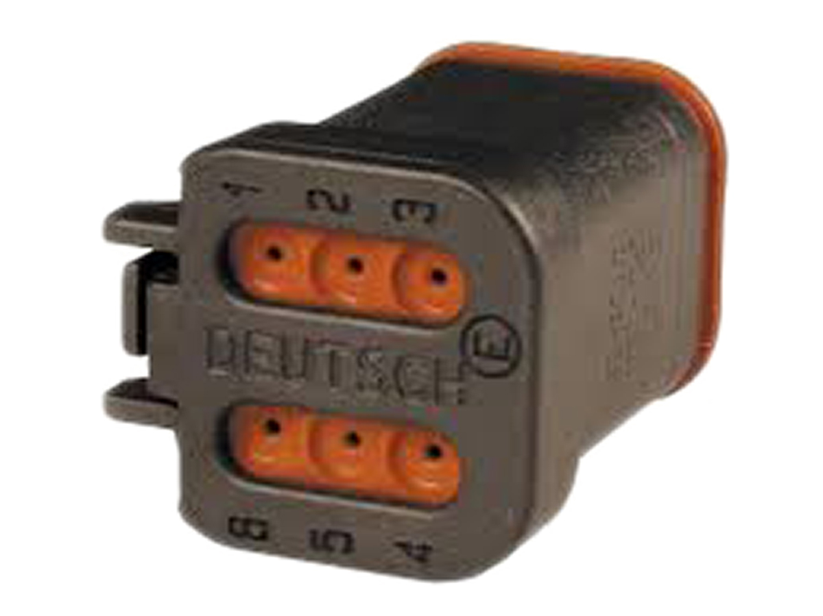 Deutsch, DT06, DT Male 6 Way Connector Assembly for use with Automotive Connectors