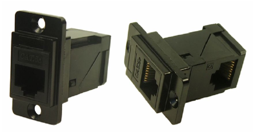 RS PRO Single-Port RJ45 Female Feedthrough Ethernet Connector, Cat5e, Unshielded