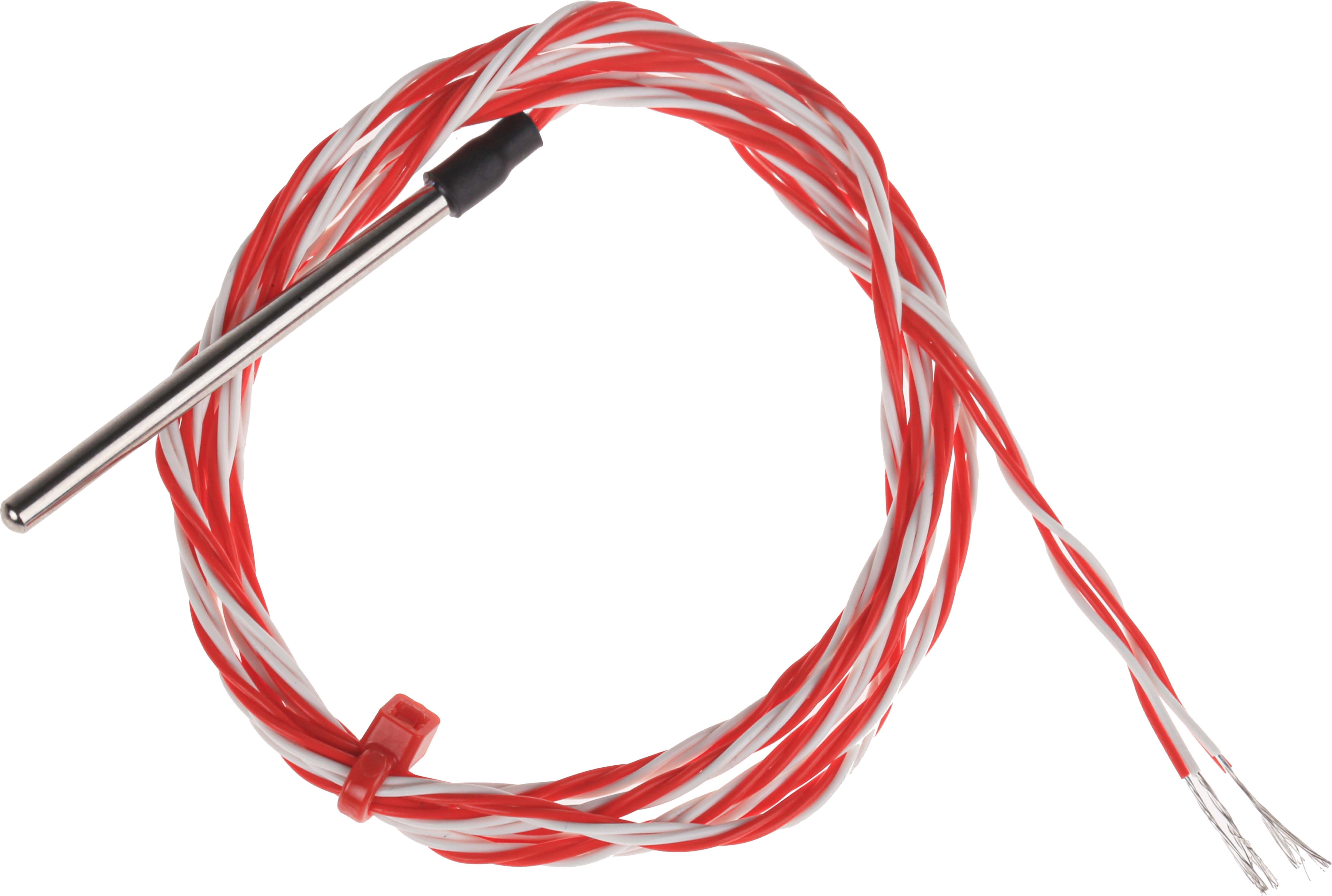RS PRO PT100 RTD Sensor, 3mm Dia, 50mm Long, 4 Wire, Probe, Class B +200°C Max