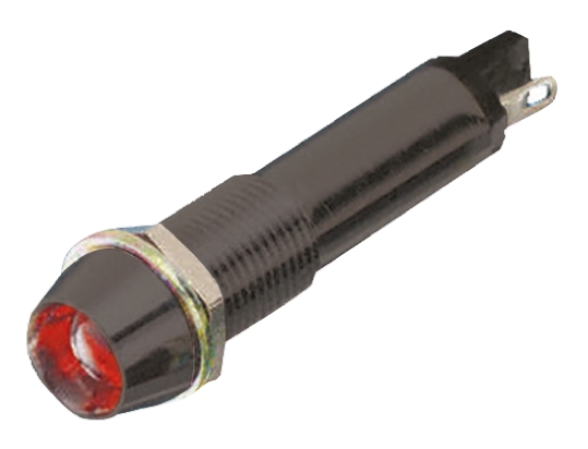 Dialight Red Panel Mount Indicator, 24V dc, 9mm Mounting Hole Size, Solder Tab Termination