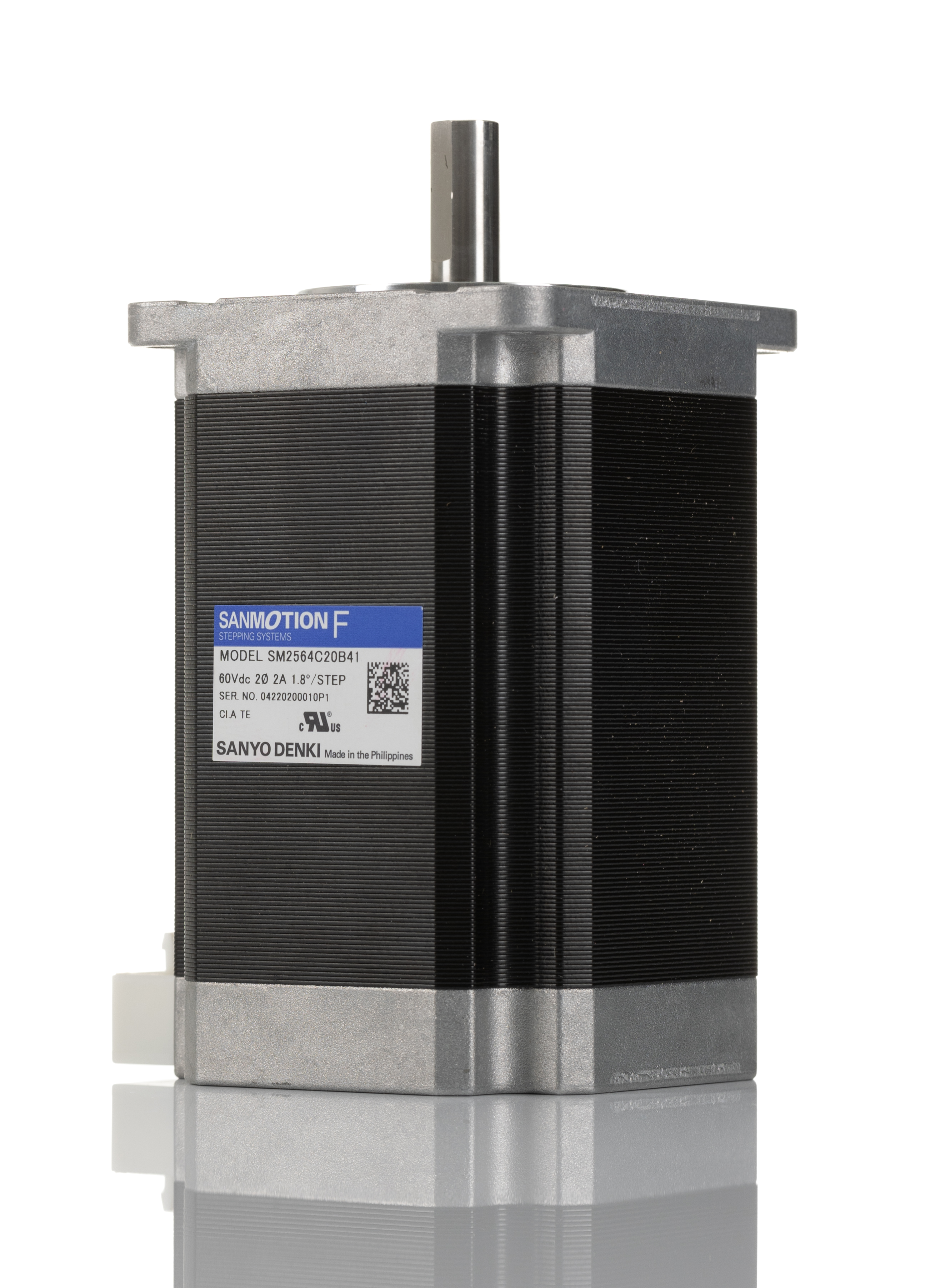 Sanyo Denki SM2564 Series Single Shaft Stepper Motor, 2.5Nm Torque, 24 V dc, 1.8°, 56 x 56mm Frame, 7.5mm Shaft