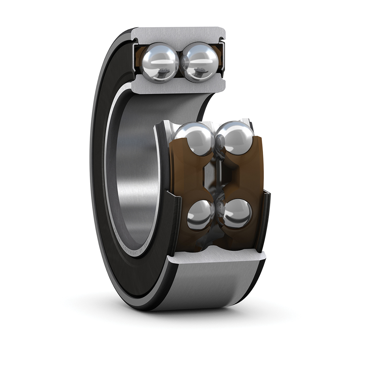 SKF 3307 A-2RS1TN9/MT33 2 Row Angular Contact Ball Bearing - 35 mm ID, 80 mm OD 34.9 mm Race Width