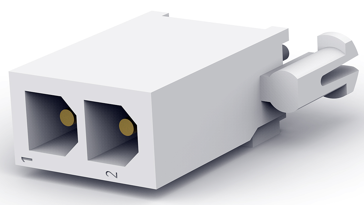 TE Connectivity Mini-Universal MATE-N-LOK Series Straight Through Hole PCB Header, 2 Contact(s), 4.14 mm Pitch, 1 Row,
