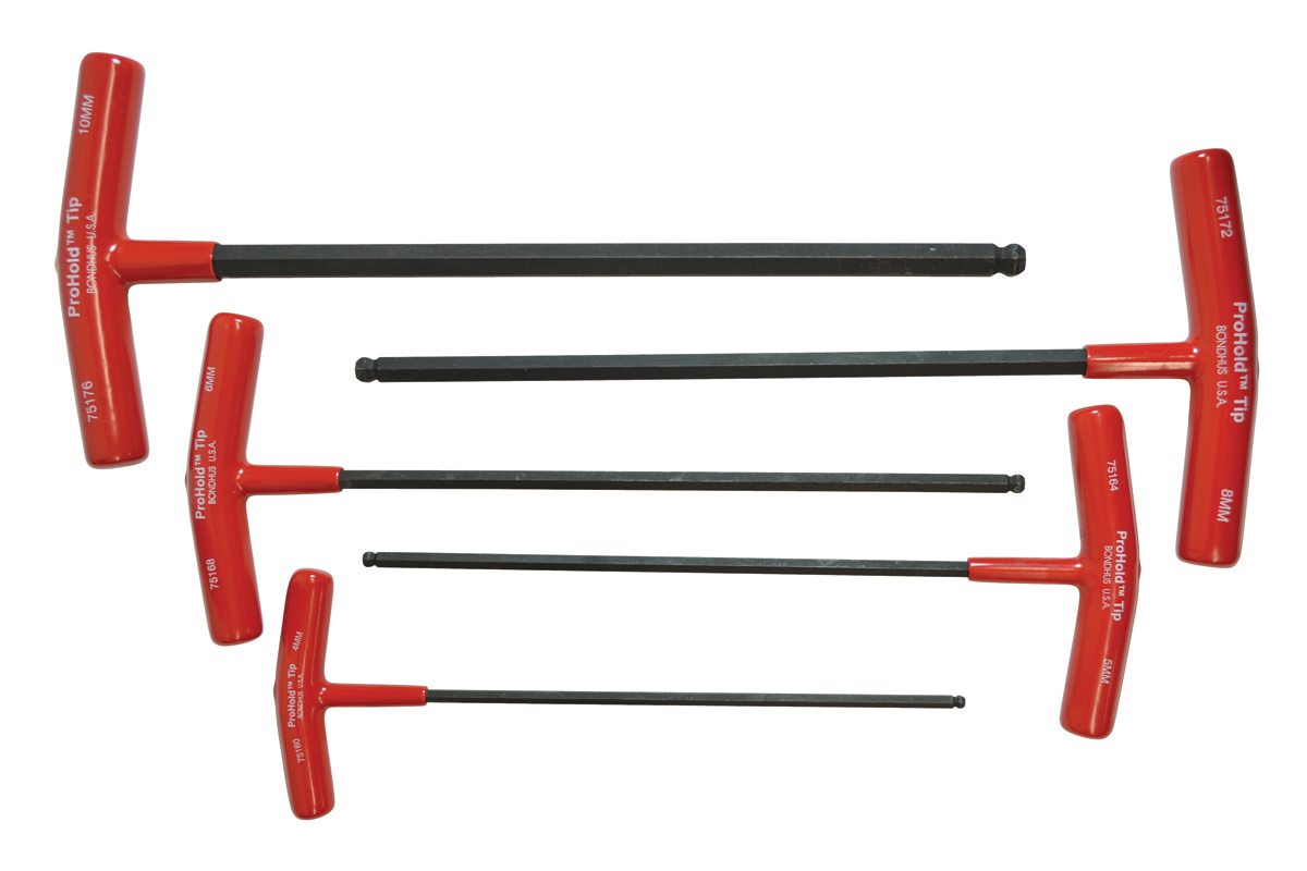 Bondhus 5 piece T Shape Metric Hex Key Set, 4 → 10mm