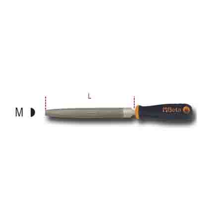 BETA 300mm, Second Cut, Half Round Engineers File With Soft-Grip Handle