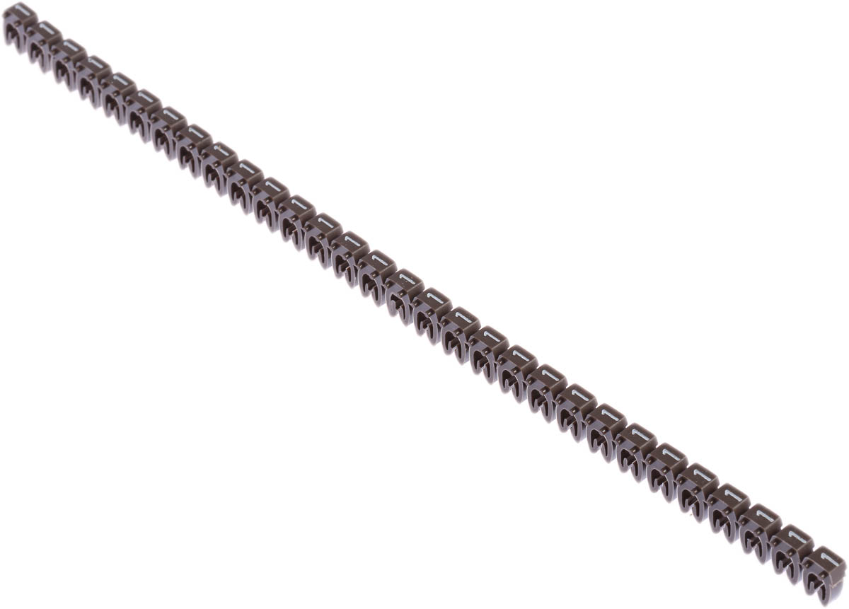 Legrand CAB 3 Clip On Cable Markers, Brown, Pre-printed "1", 2.2 → 3mm Cable, 0 382 11