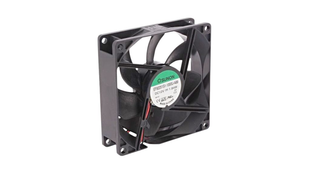 Sunon Axial Fan, 24 V dc, dc Operation, 51.5cfm, 1.44W, 69mA Max, 92 x 92 x 25mm