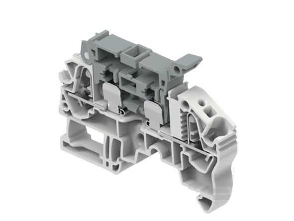 Entrelec 1SNK708410R0000 1SNK7084 Series Grey, 0.5 – 6mm², 1-Level, Spring Termination, Fused