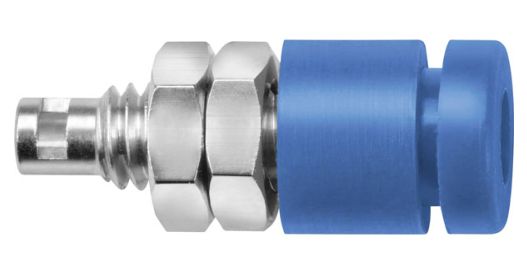 Schutzinger Blue Female Banana Socket, Solder Termination, 10A, 30 V ac/dc, 60 V ac/dc, Nickel Plating