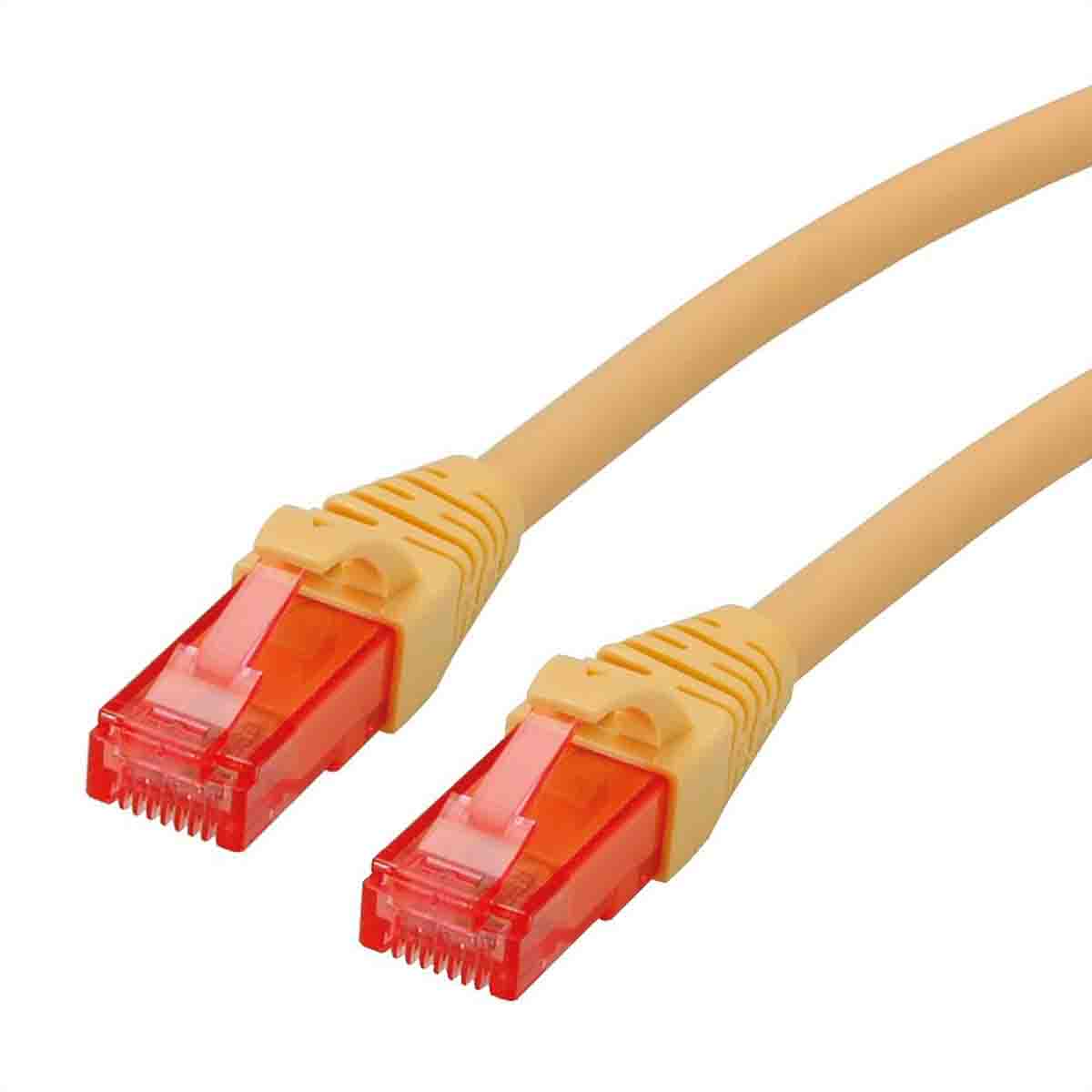 Roline, 5m Cat6, Yellow RJ45 to Male RJ45 Male, U/UTP Unshielded, Terminated LSZH Sheath