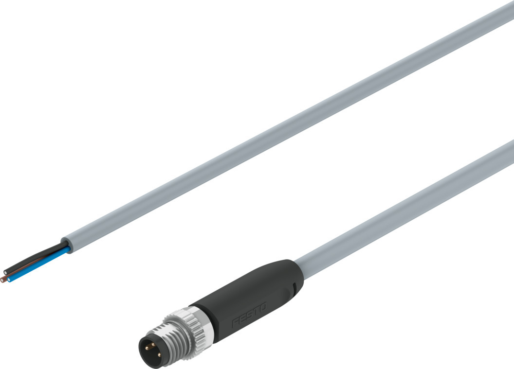 Festo 3 way Cable to Male 3 way Plug Actuator/Sensor Cable, 2.5 m