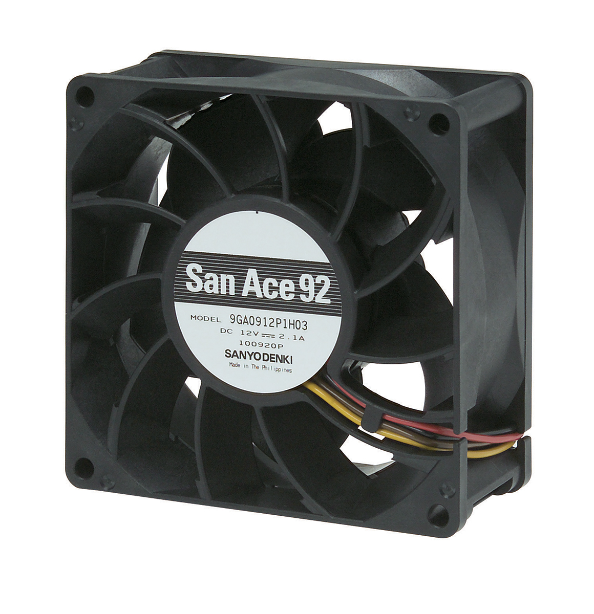 Sanyo Denki 9GA Series Axial Fan, 48 V dc, DC Operation, 239.6m³/h, 26.4W, 550mA Max, 92 x 92 x 38mm