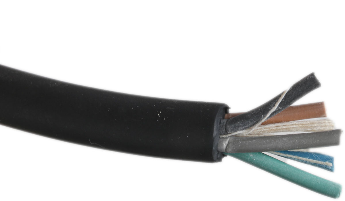 RS PRO 1.5 mm² 5 Core Power Cable, H07RN-F, Black CPE, 100m
