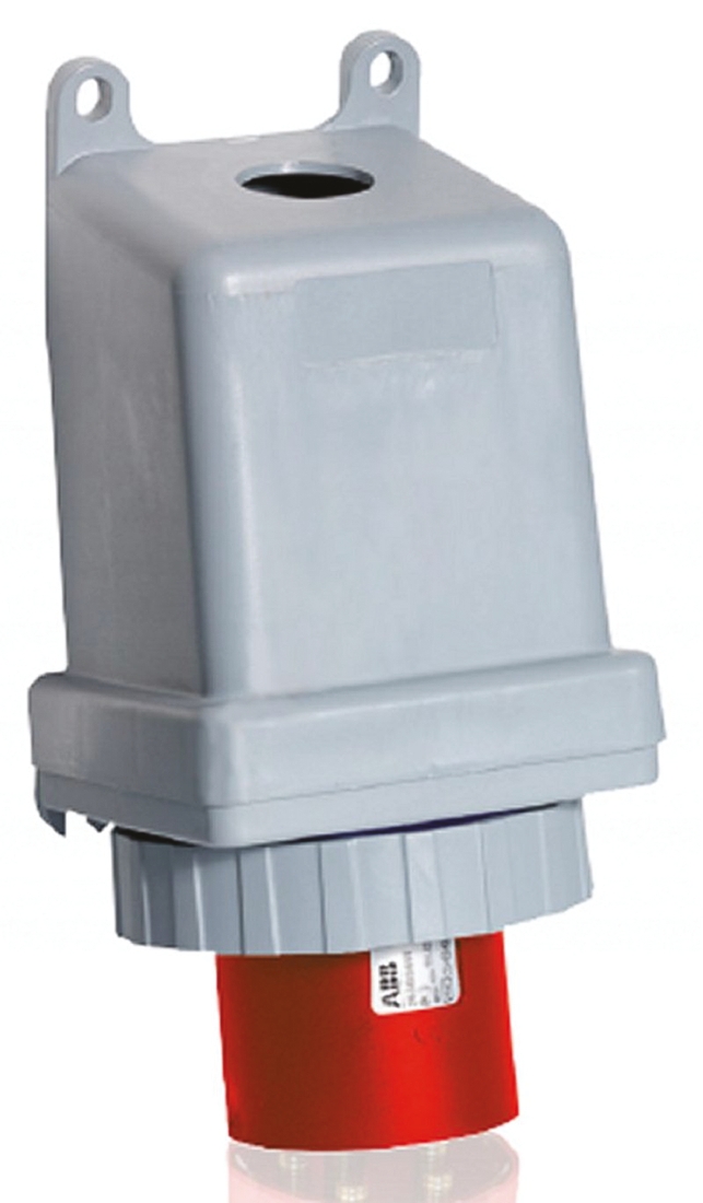 Amphenol Industrial, Tough & Safe IP67 Red Panel Mount 3P + N + E Industrial Power Plug, Rated At 63A, 415 V