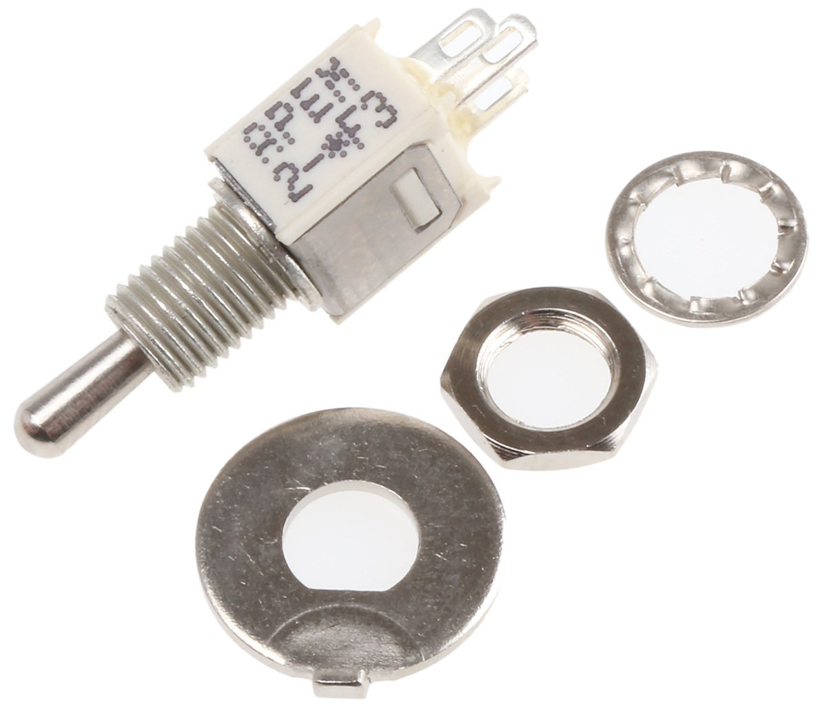 APEM Toggle Switch, Panel Mount, (On)-Off-(On), SPST, Solder Terminal
