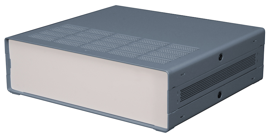 RS PRO Grey Extruded Aluminium Enclosure, IP30, Grey Lid, 279 x 305 x 87mm
