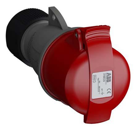 Amphenol Industrial, Easy & Safe IP44 Red Cable Mount 3P + E Industrial Power Socket, Rated At 16A, 415 V