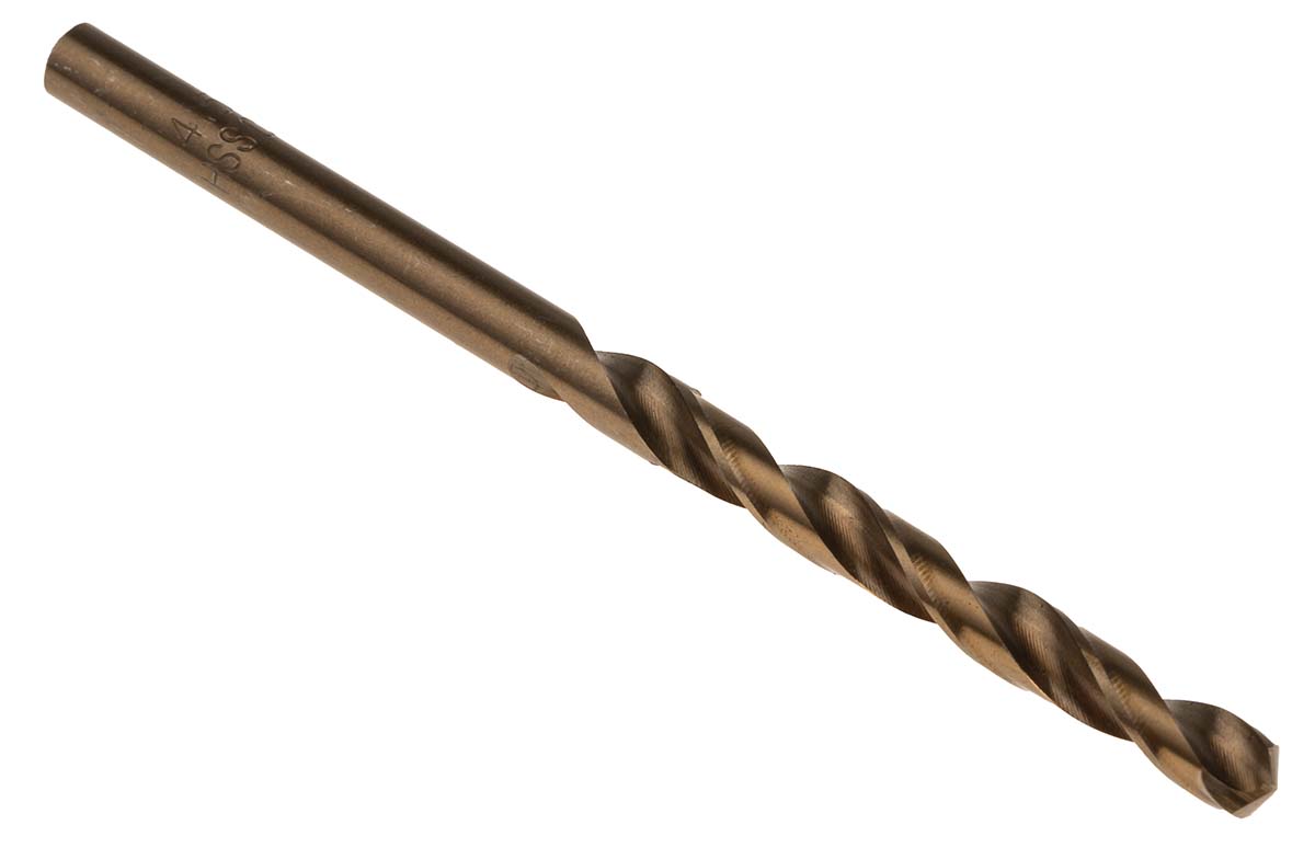 RS PRO HSCo Twist Drill Bit, 4.5mm Diameter, 80mm Overall