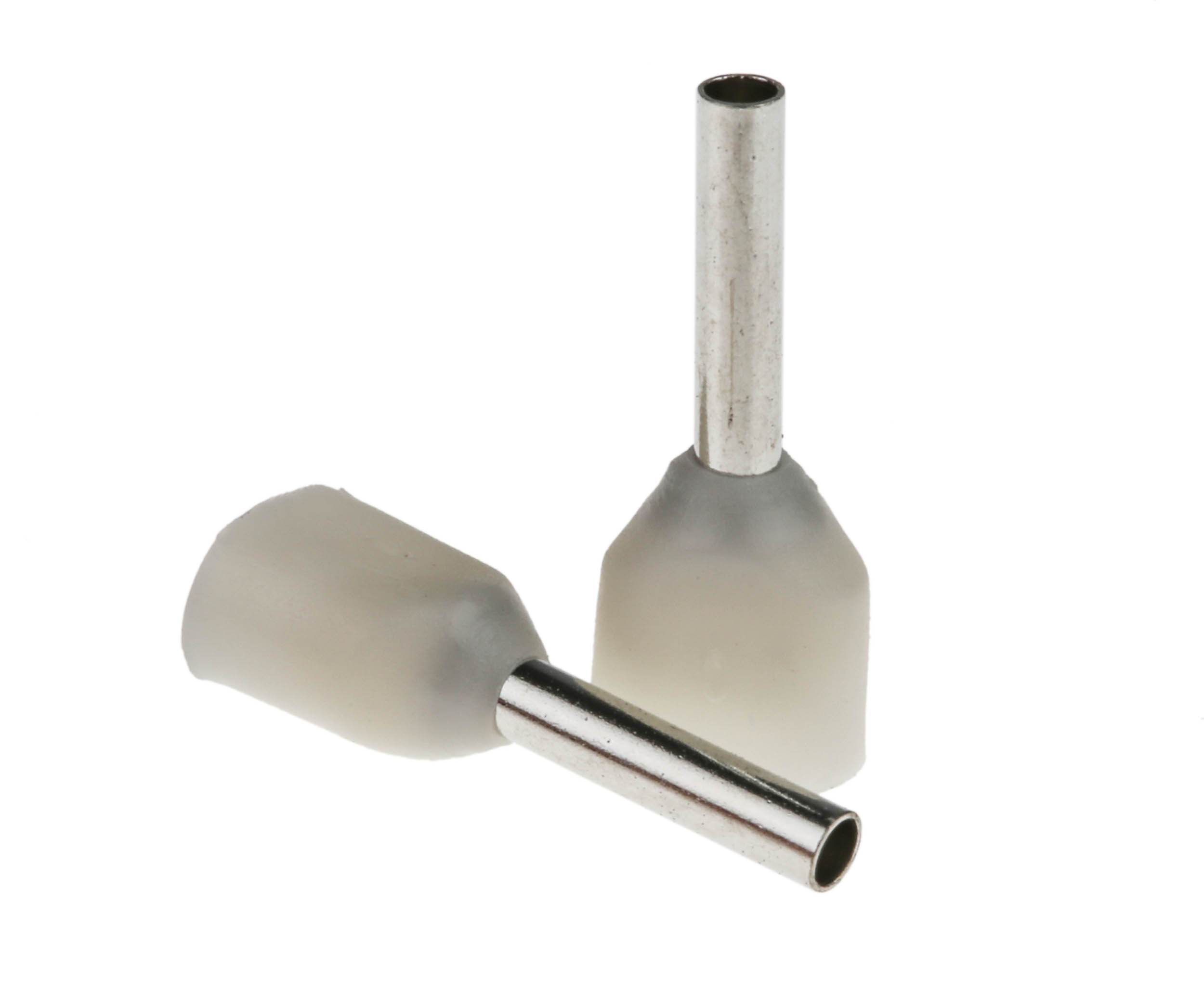 RS PRO Insulated Crimp Bootlace Ferrule, 8mm Pin Length, 1.8mm Pin Diameter, 2 x 0.5mm² Wire Size, White
