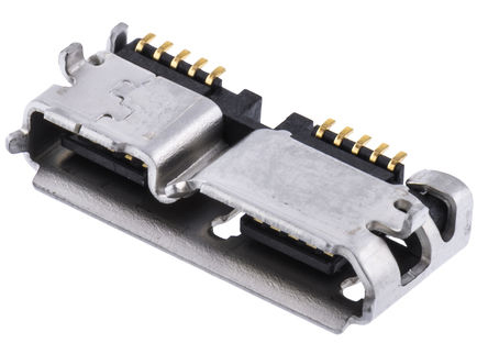 Hirose Right Angle, PCB Mount, Socket Type B 2.0 USB Connector