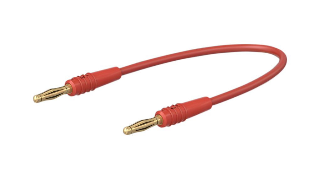 Staubli Test lead, 10A, 30 → 60V, Red, 7.5cm Lead Length