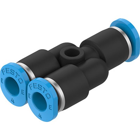 Festo NPQE-Y Series Y Fitting, Push In 4 mm to Push In 4 mm, Tube-to-Tube Connection Style, NPQE-Y-Q4-E-F1A-P10