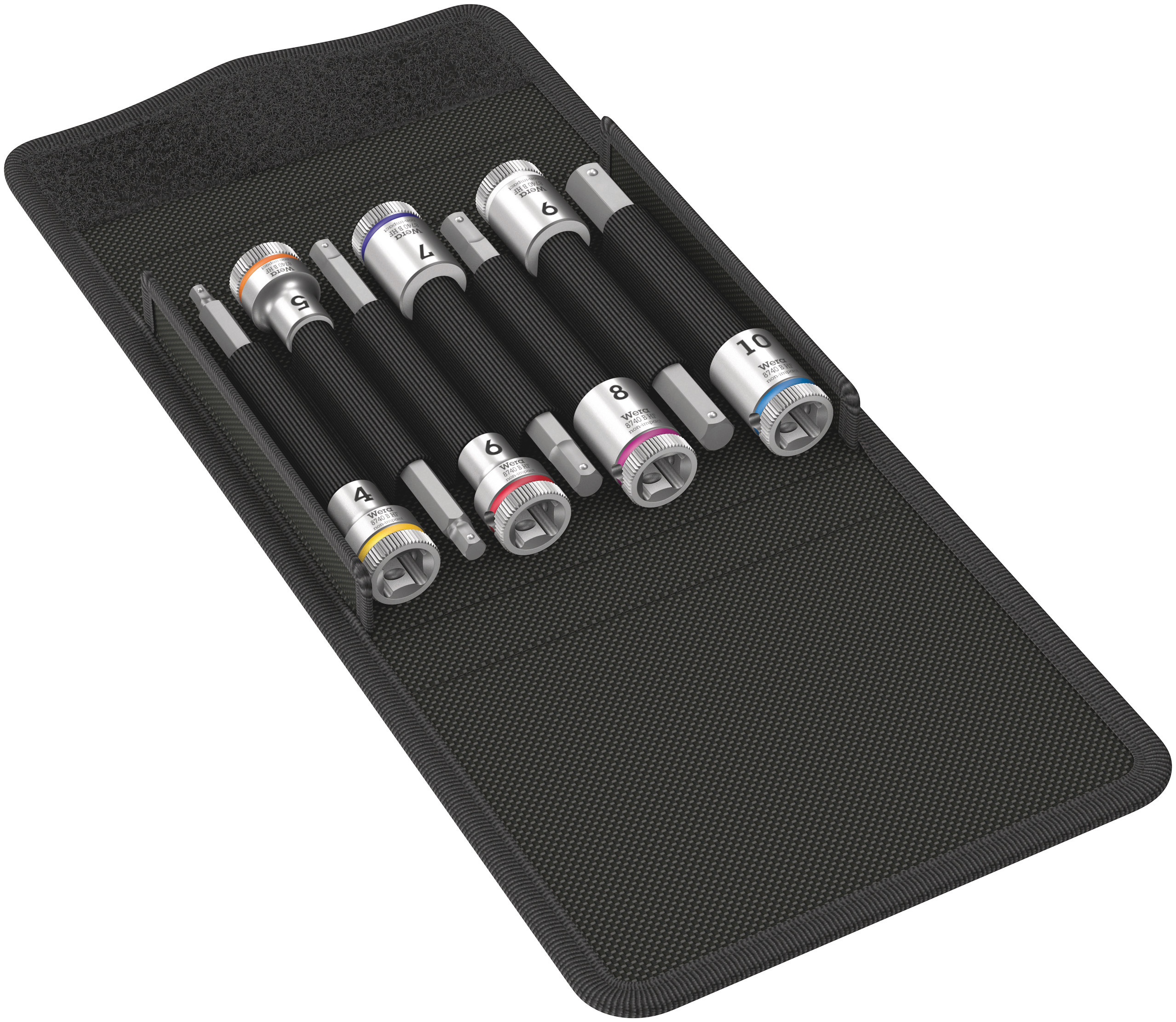 Wera 7-Piece Metric 3/8 in Bit Socket Set , Hex Bit