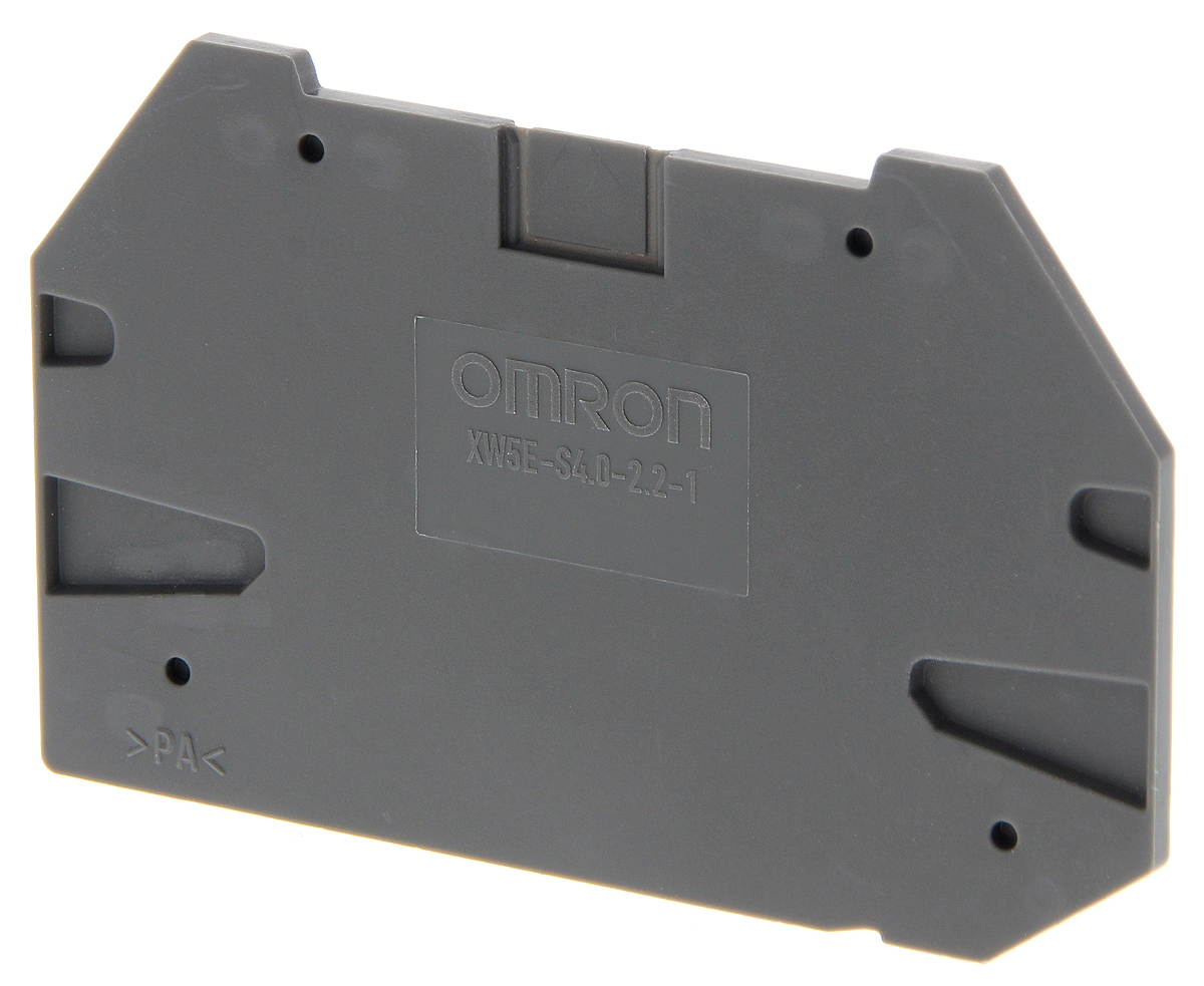 XW5E End Cover for use with XW5G-S4.0-2.2-1 Grounding Terminal Block, XW5T-S4.0-2.2-1 Feed Through Terminal Block