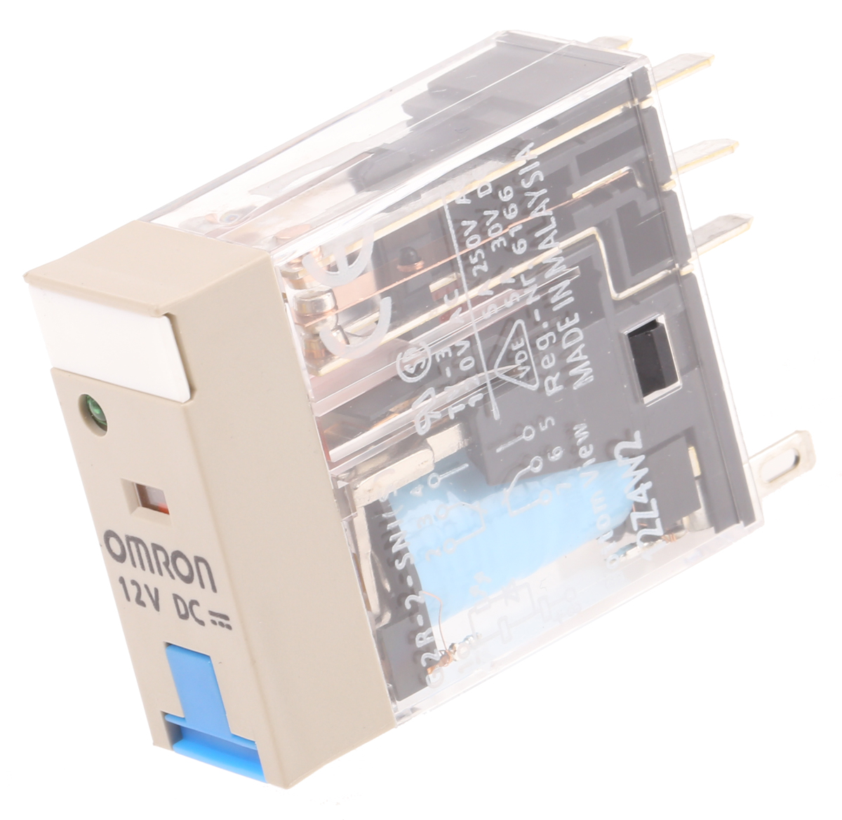 Omron Plug In Power Relay, 12V dc Coil, 5A Switching Current, DPDT