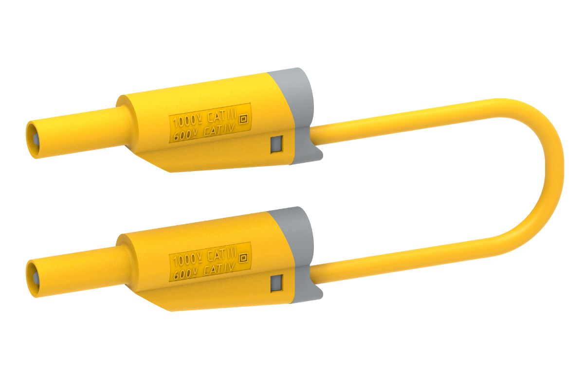 Electro PJP Test lead, 36A, 600V, Yellow, 1m Lead Length