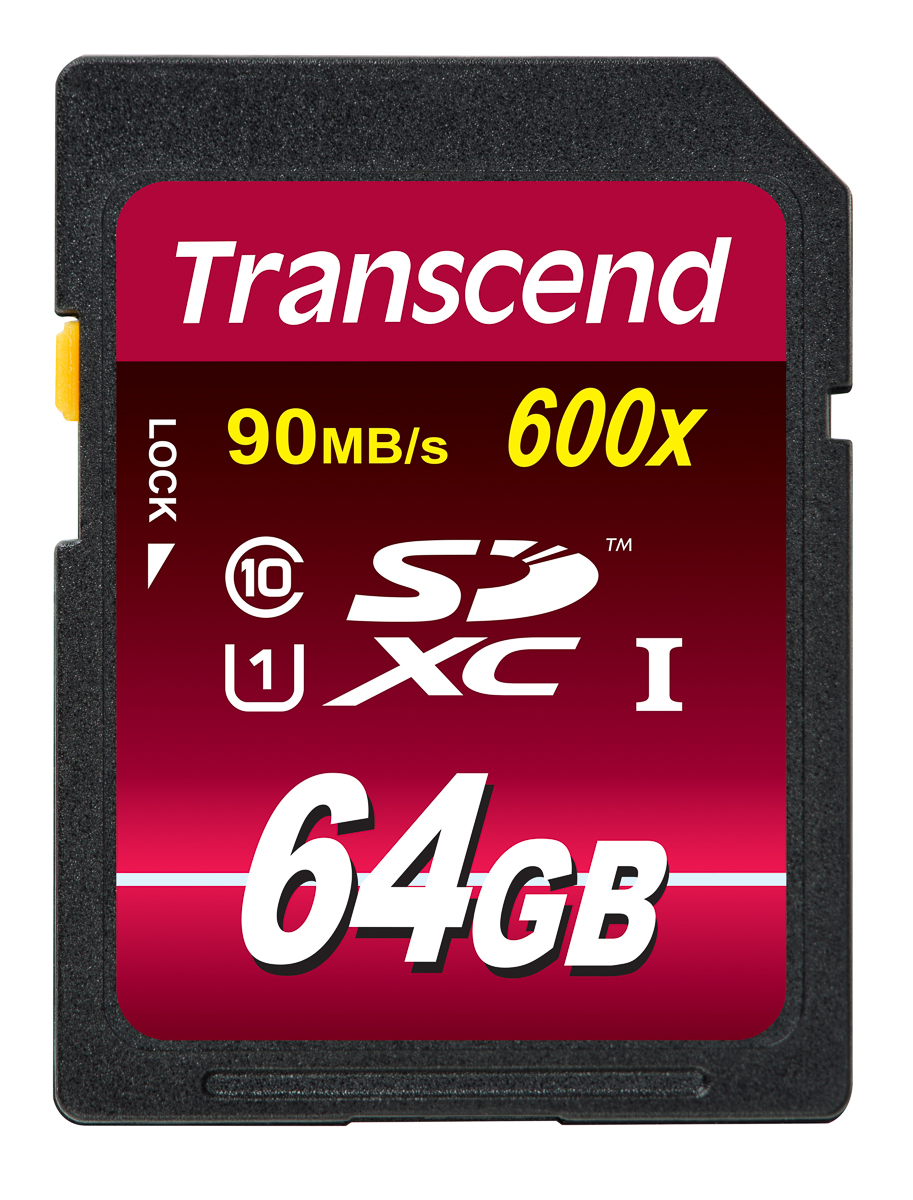 Transcend 64 GB SDXC SD Card, Class 10, UHS-1 U1