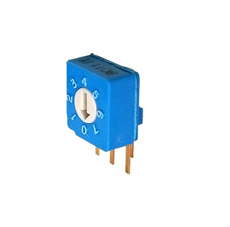 Nidec Components S-8, 8 Position, BCD Rotary Switch, 100 mA, Pin