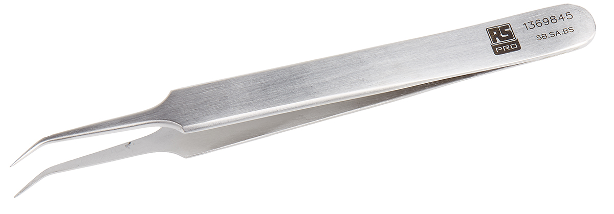 RS PRO 110 mm, Stainless Steel, Tweezers